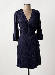 Robe mi-longue col v bleu ARTLOVE femme