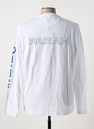T-shirt col rond blanc FARAH homme