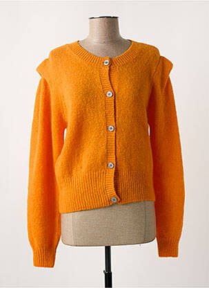 Gilet manches longues orange LEON & HARPER femme