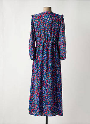 Robe longue col v bleu GRACE & MILA femme