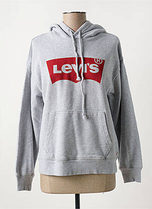 Sweat-shirt à capuche col rond gris LEVI'S femme