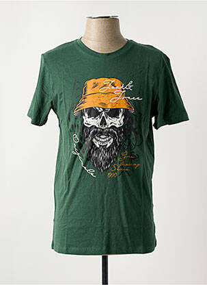 T-shirt col rond vert JACK & JONES homme