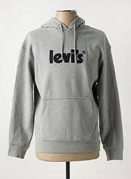 Sweat-shirt à capuche col rond gris LEVIS homme