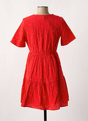 Robe courte col v rouge PIECES femme