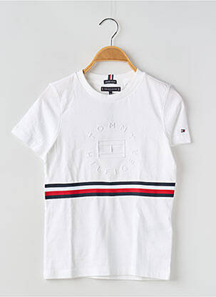 T-shirt col rond blanc TOMMY HILFIGER garçon