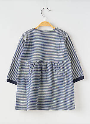 Robe mi-longue col rond bleu PETIT BATEAU fille