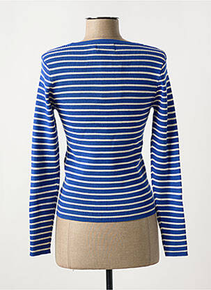 Pull col v bleu PIECES femme