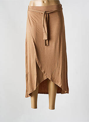 Jupe mi-longue marron PIECES pour femme