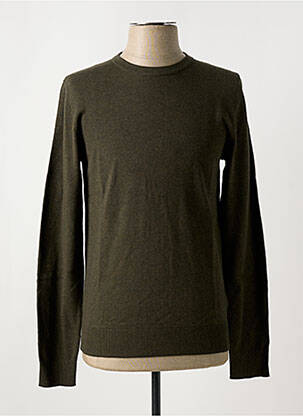 Pull col rond vert JACK & JONES homme