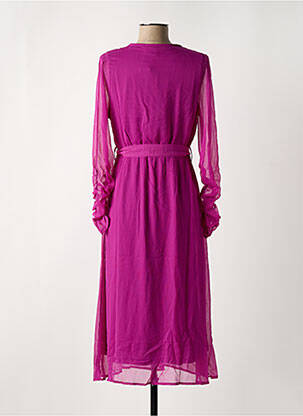 Robe mi-longue col v rose VERO MODA femme