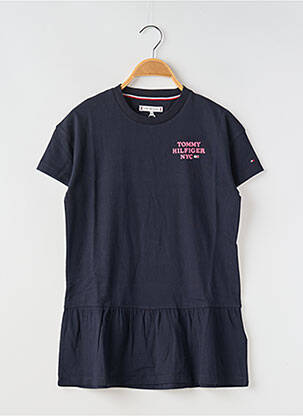 Robe courte col rond bleu TOMMY HILFIGER fille
