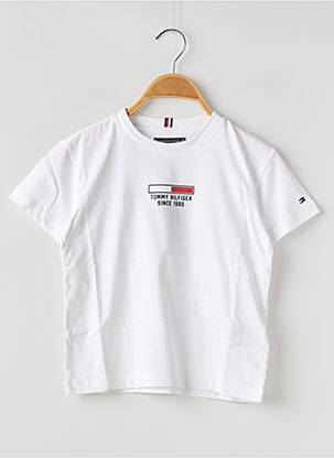 T-shirt col rond blanc TOMMY HILFIGER garçon