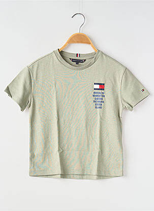 T-shirt col rond vert TOMMY HILFIGER garçon