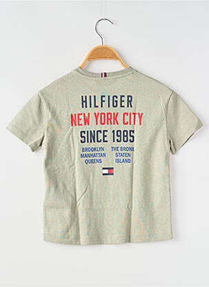T-shirt col rond vert TOMMY HILFIGER garçon