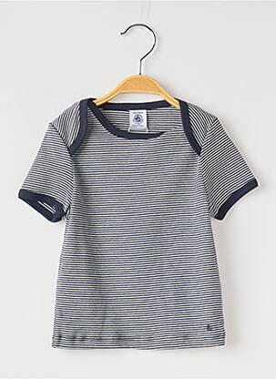 T-shirt col rond noir PETIT BATEAU garçon