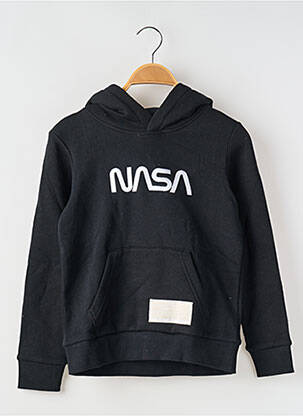 Sweat-shirt à capuche col rond noir JACK & JONES garçon