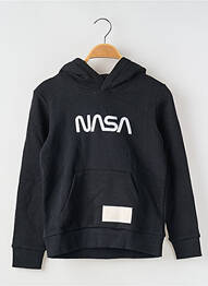 Sweat-shirt à capuche col rond noir JACK & JONES garcon