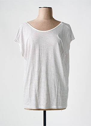 T-shirt col rond blanc PIECES femme