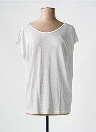 T-shirt col rond blanc PIECES femme