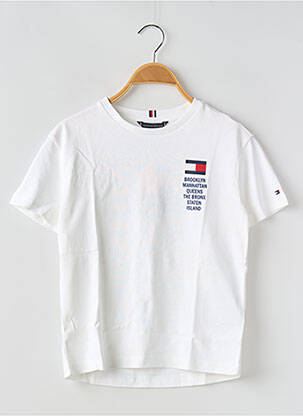 T-shirt col rond blanc TOMMY HILFIGER garçon