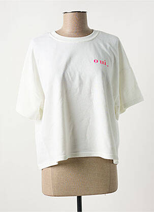Sweat-shirt col rond blanc PIECES femme