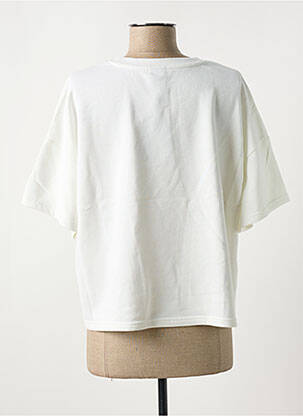 Sweat-shirt col rond blanc PIECES femme