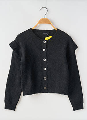 Gilet manches longues col rond noir IKKS JUNIOR fille
