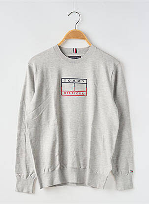 Pull col rond gris TOMMY HILFIGER garçon