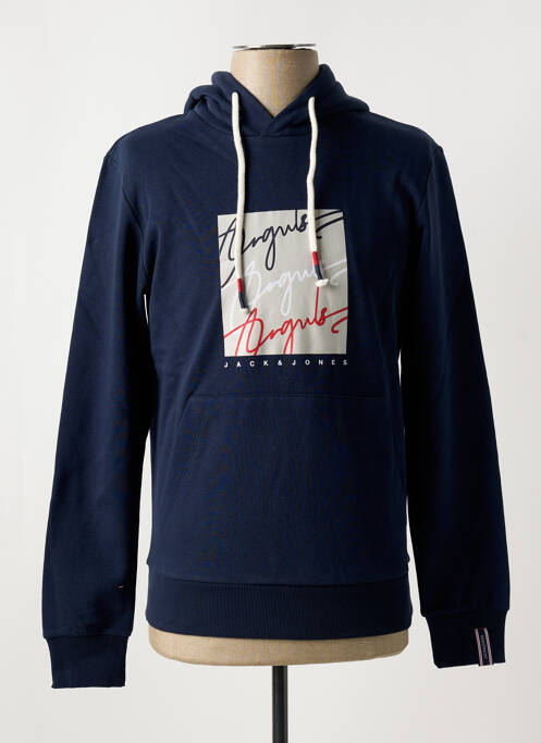 Sweat-shirt à capuche bleu JACK & JONES pour homme