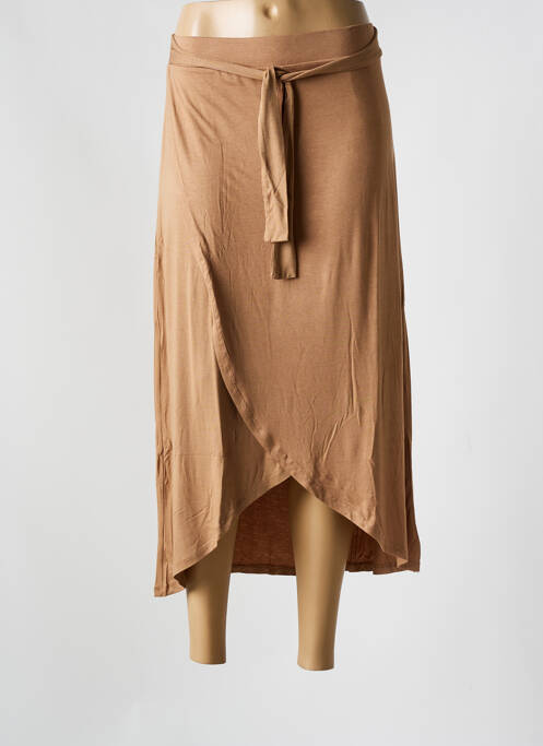 Jupe mi-longue marron PIECES pour femme