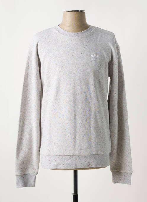 Sweat-shirt gris ADIDAS pour homme