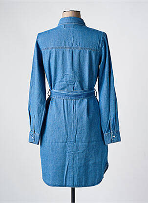 Robe courte col rond bleu PIECES femme