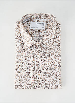Chemise manches longues beige SELECTED homme