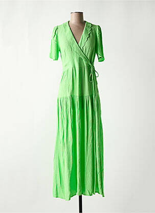 Robe longue col v vert Y.A.S femme