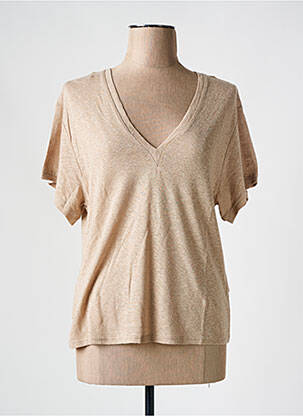 T-shirt col v beige VILA femme