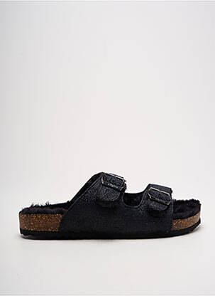 Chaussons/pantoufles bout rond bout rond noir BUFFALO femme