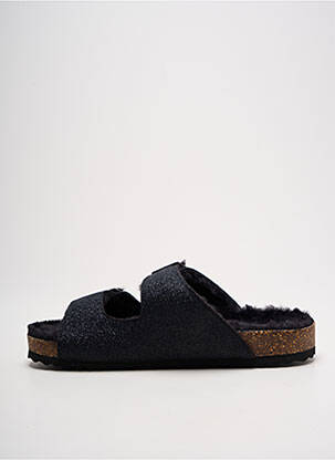 Chaussons/pantoufles bout rond bout rond noir BUFFALO femme