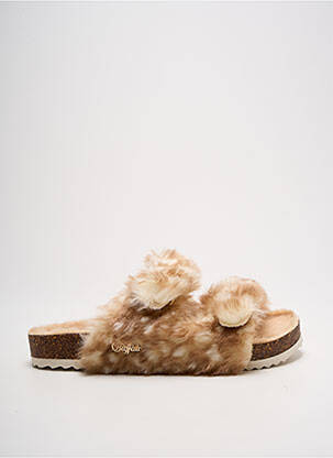 Chaussons/pantoufles bout rond bout rond blanc BUFFALO femme