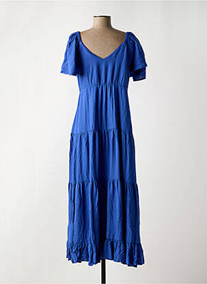 Robe longue col v bleu Y.A.S femme
