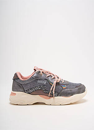 Baskets fermeture lacets bout rond gris MTNG fille