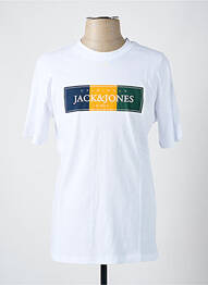 T-shirt col rond blanc JACK & JONES homme
