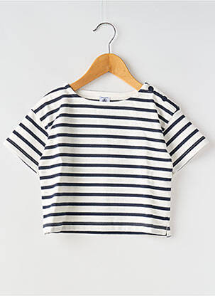 T-shirt col rond blanc PETIT BATEAU fille