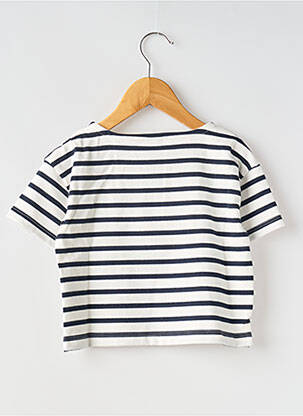 T-shirt col rond blanc PETIT BATEAU fille