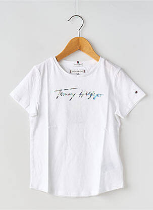 T-shirt col rond blanc TOMMY HILFIGER fille