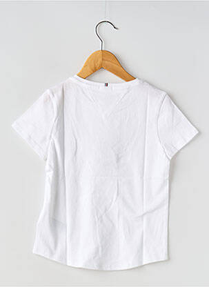 T-shirt col rond blanc TOMMY HILFIGER fille