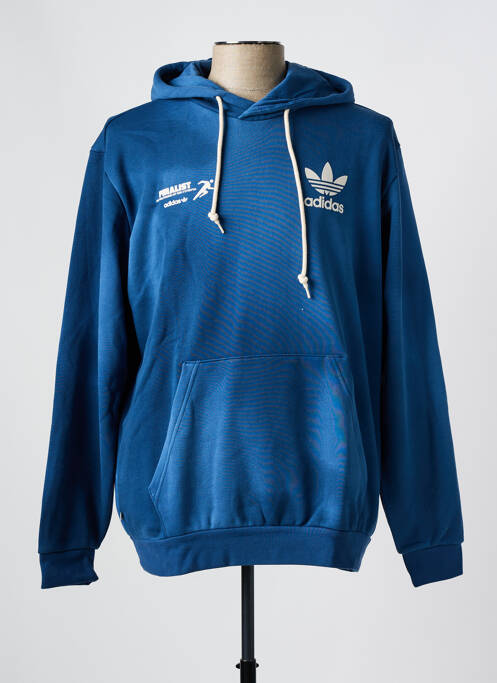Sweat-shirt à capuche bleu ADIDAS pour homme