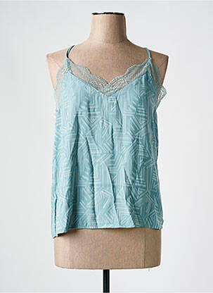 Débardeur col v bleu VILA femme
