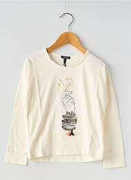 T-shirt col rond blanc IKKS JUNIOR fille