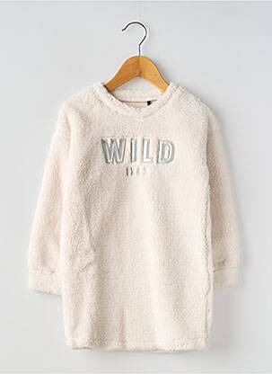 Robe courte col rond blanc IKKS JUNIOR fille