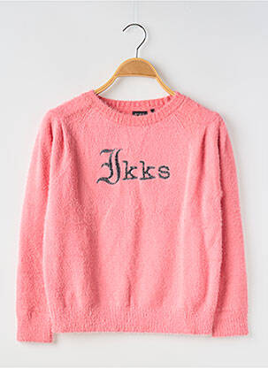 Pull col rond rose IKKS JUNIOR fille